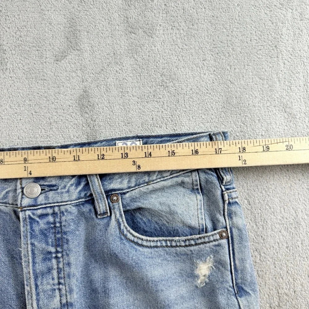We The Free Light Blue Distressed Straight Leg Jeans